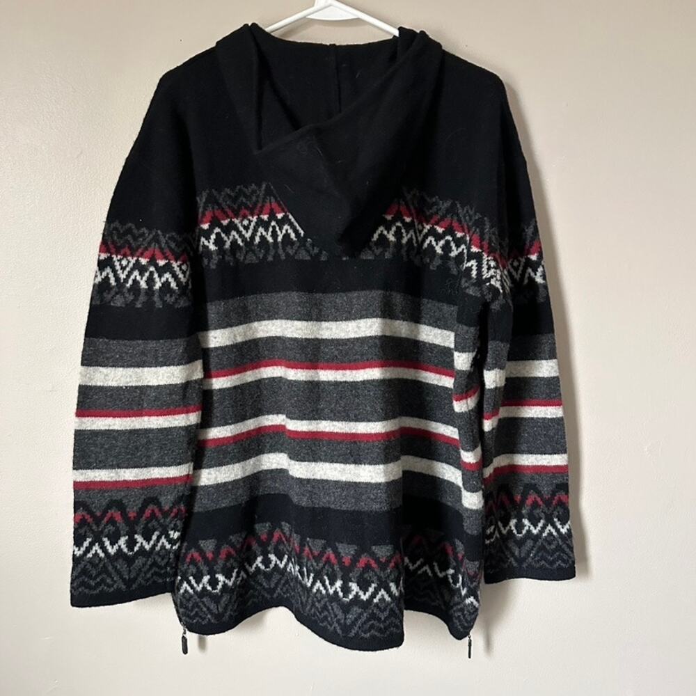 Frost Vintage Lambswool Sweater Quarter Zip Hooded Pullover Fair Isle Mens MED - Picture 7 of 10